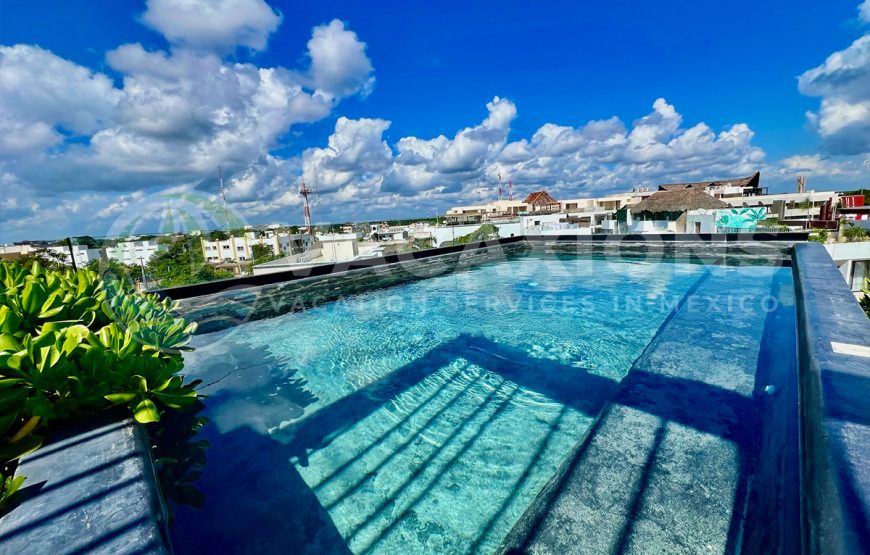 Eco-luxe vacation rental with private balcony and plunge pool at IKK Tulum